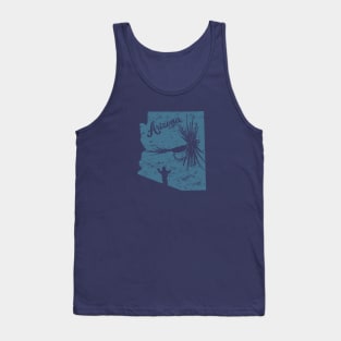 Arizona Distressed Fly Fishing State Map Tank Top